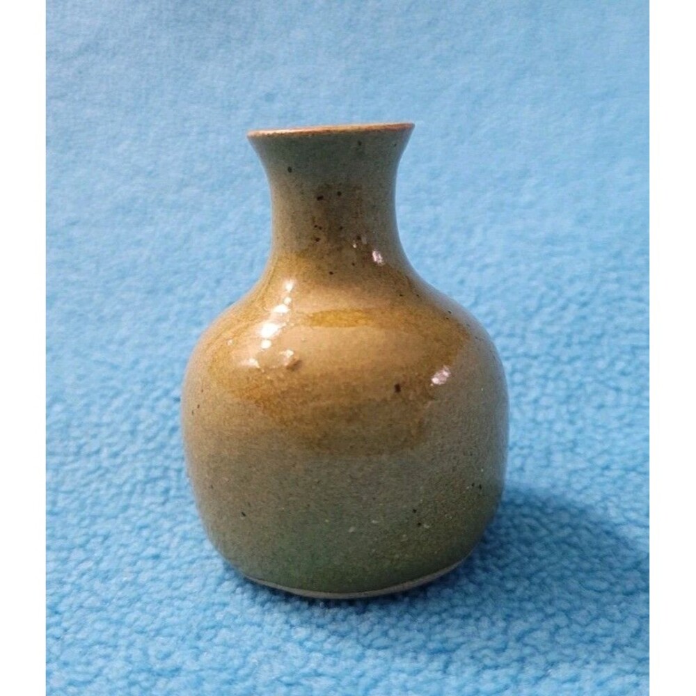 Studio Pottery Mini Bud Vase Artist Signed Flower Vase
